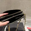 Women Designer Zipper Wallet Bag with Double Pockets 20x11.5cm Gold Coins Charm Golden Hardware Matelasse Chain Portable Purse Shoulder Cross Body Handbag 4 Colors