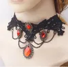 Choker Gothic Halskette Damen Vintage Schwarzer Spitzenhalsreif Für Punk Party Vampir Halloween Vielseitiger Kostümschmuck