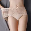 Women's Panties Women Underpants Hollow Out Breathable Mid Waist Anti-septic Elastic Flower Embroidery Lace Inner Wear Clothes