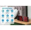 Relógios Despertadores digitais, (versão atualizada) Relógio de LED para quarto, relógio eletrônico de desktop com exibição de temperatura, Bright ajustável