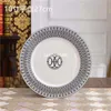 Enkel 4 st. Set modern svartvit design Bone China Western Table Ceramic Dinner Set Porslin kaffekopp och fat GI216T