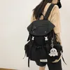 Rucksack im Street-Stil, Unisex, lässig, großes Fassungsvermögen, Büchertasche, Arbeitskleidung, Reisen, Kordelzug, Student