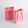 Mücevher 24 adet özel logo 12x6x16cm kağıt hediye iyi çantalar tutamaklı kraft karton tote alışveriş çantası düğün doğum günü partisi çanta