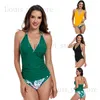 Roupa de banho feminina 2024 nova mulher grande divisão maiô flor broto embrulhado biquíni t240222