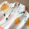Sevensleeve Japanesestyle Kimono Pajama Zestaw kobiecy wiosna i jesień 100% bawełnianej gazy ubrania domowe słodkie słodkie twop 240219