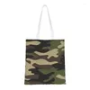 Shoppingväskor världskrig 2 tysk kamouflage livsmedelsväska tryck canvas shoppare tyg axel militär armé handväska