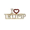Konst och hantverk jag älskar Trump Rhinestones Brosch Pins For Women Glitter Crystal Letters Coat Dress Smycken Brosches Drop Delivery Home Dhvzh