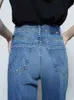 Jeans pour femmes IOO 2023 Nouveau rétro taille haute denim pantalon droit femme bleu jambe large marque jean livraison gratuite l2402