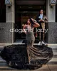 Robes de Gala de bal de sirène africaine scintillante noire pour les femmes diamant cristal maille transparente robe de soirée d'anniversaire vestido festa
