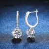 Boucles d'oreilles à tige en argent 925 Original Total 2 carats diamant taille brillant Test passé moissanite mariage pour adolescentes bijoux en pierres précieuses 229K