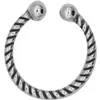 925 Sterling Silver Ring Simple Chain Stripe Road Round Pärla Öppningsjustering Stapling med smycken Tillbehör240m