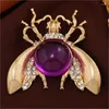 Brooches Creative And Delicate Jelly Belly Moth Brooch Female Fashion Exaggerated Rhinestone Cicadas Coat Pins Clothing Buttons