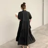 Casual Dresses Summer Style Short-Sleeve Dress Korean Loose Medium-Length Skirt Fashion Woman Vestido De Mujer Femme Robe