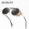 Occhiali da sole MUSELIFE Occhiali da sole rotondi retrò in metallo Steampunk Uomo Donna Occhiali firmati di marca Oculos De Sol Shades Protezione UV H24223