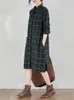 Girl's Dresses NYFS 2024 Spring Autumn New Korea Woman Dress Vestidos Robe Ete Femme Elbise Loose Cotton Plaid Long Sleeve Shirt DressesL2402