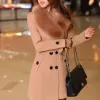 Miscele Donne Giacche Invernali Di Natale Cappotti Donna 2023 Casual Moda Coreana Sottile Pelliccia Sintetica Giacca di Lana Doppio Petto Cappotto Rosso Bianco