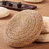 Oreiller tissé en paille de rotin, Pouf rond et fin, Tatami, tapis de méditation, de Yoga, pour siège, pour la maison