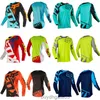 3NGA Herrarna T-shirts Fox Speed ​​Decent Cross Country Cycling Shirt Mens Mountain Motorcykel Racing Suit Snabb torr andas långärmad t-shirt