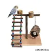 Brinquedos de madeira de madeira sólida suporte de madeira portátil brinquedos de pássaros pólo de trabalho de mesa de trabalho seguro