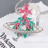 女性のための惑星ネックレスデザイナーネックレスVivienen Luxury Jewelry Viviane Westwood Western Saturnクリスマスリースネックレス