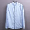 メンズカジュアルシャツ2024日本の長袖の丸い首のリネンシャツ大規模なゆるい汎用コットンスタンディングカラーホワイト