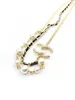 Designerinnen Frauen Halskette Choker Anhänger Kette Gold plattiert Edelstahl Buchstaben Perlen Halsketten Hochzeit Schmuckzubehör S s