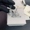 Halskette Designer-Halskette für Damen Vivienenwestwood Luxusschmuck Viviane Westwood-Halskette New Western Empress Dowager Sparkling Diamond Necklace Same Doub