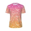 Herren T-Shirts Sportswear-Shirt für Männer weiße Paisley T-Shirts Pink bis orange Sommer Tee O Hals Y2K Fun Graphic Tops Geschenk