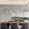 Lustres Créatif nordique postmoderne modèle chambre barre LED lustre concepteur Restaurant étude décoration en acier inoxydable lampe en tôle