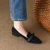 Scarpe eleganti da donna Tacchi alti Punta a punta Pelle scamosciata sintetica Slip On Office Nodo Oxford per donna Designer di barche Zapatos Mujer