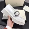 2023 NOUVEAU Designer Femmes Casual Chaussure Plate-forme Mocassins à semelles à crampons avec boucles en métal Horsebit Semelles épaisses Femmes Lady Girl Luxury Cuir Casual Chaussures