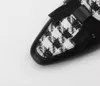 Tıknaz topuk el yapımı tasarımcı kadın gerçek deri bowtie loafers ayakkabı slip-on moda akşam parti elbise ayakkabıları 59175