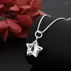 Pendants Korean Fashion 925 Sterling Silver Pretty Shining Crystal Star Necklace For Women Party Wedding Accessories Jewelry Gifts