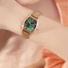 Relojes de pulsera UTHAI Reloj para mujer Marca Luz de lujo Acero inoxidable A prueba de agua Vino Barril en forma de damas Moda Relojes de cuarzo Regalo