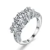Fashionable 3 25ct 14K White Gold -plated diamond creative Engagement Ring295c
