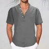 Männer Casual Hemden Einfarbig Große Version Lose Gedruckt Button-Down-Hemd Kurzarm Blusen Frauen Stickerei Männer Metallic