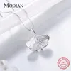 Hängen Modian Top Quality Pure 925 Sterling Silver Fashion Shell Shape Necklace For Girls Vogue Ginkgo Biloba Pendant Party Jewelry