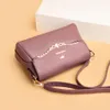 Womens Fashion High Quality Leather Messenger Bag 2021 Luxury Lady Designer Retro Simple Solid Color Shoulder Small Square Bags