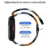 Boucle tressée magnétique pour bracelet Apple Watch, extensible, en nylon tissé, élastique réglable, Compatible avec Apple iWatch toutes séries SE