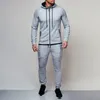 Löpning set sportdräkter för män träning dräkt hösten vinter sportkläder huva tröja casual hoodies kläder kläder