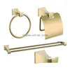 Conjunto de accesorios de baño Baño de pared de oro de lujo 4 Accesorios Conjuntos de hardware Ke2500A Gancho para ropa Anillo de toalla Estante de doble poste Inodoro Pap DHFUW