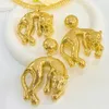 أقراط القلادة تُعتجة مخصصة بمجوهرات الفهدات المطلية بالذهب 18K للنساء الحجم الأفريقي كبير الحجم اللامع وملحقات القفزة