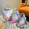 HH Luxuries diseñadores mujeres en movimiento PM 25 bolso Tote bolso de cuero genuino Bolsos cruzados de moda de lujo Sunrise Pastel SPRIN286t