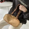 Shoulder Bags Retro Kraft paper Underarm Bags Women Zip Simple Patchwork Casual Hobo Shoulder Bag Versatile Handbags Brown Street Vintage ToteH24223