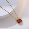 Fashion Four-leaf Clover Diamond Temperament Small Love Women Necklace