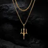 Titanium Staal Trident Heren Ketting Vrouwelijke Hip Hop Cubaanse Rap Straat Hanger Accessoires Gepersonaliseerde Trendy Merk Heren