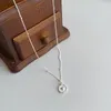 Tartışmalar Venfille 925 Sterling Love Heart Doku Boncuk Kolye Kadınlar Kız Stereoskopik Tasarım Çift Taraflı Takı Hediye Toptan