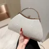 Bolso de noche para mujer, elegante bolso plisado con purpurina para mujer, bolso de lujo para fiesta, boda, bolsos de hombro tipo bandolera, bolso para banquete 240219