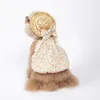 Hundkläder Petkläder Straw Hat Pumpkin Kjol Teddy Pony Spring/Summer Princess Cat Dress for Small Dogs Girl 2024