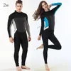 Maillots de bain pour femmes 2mm hommes femmes combinaison à manches longues une pièce maillot de bain néoprène triathlon combinaison de plongée super élastique surf humide pour l'eau froide